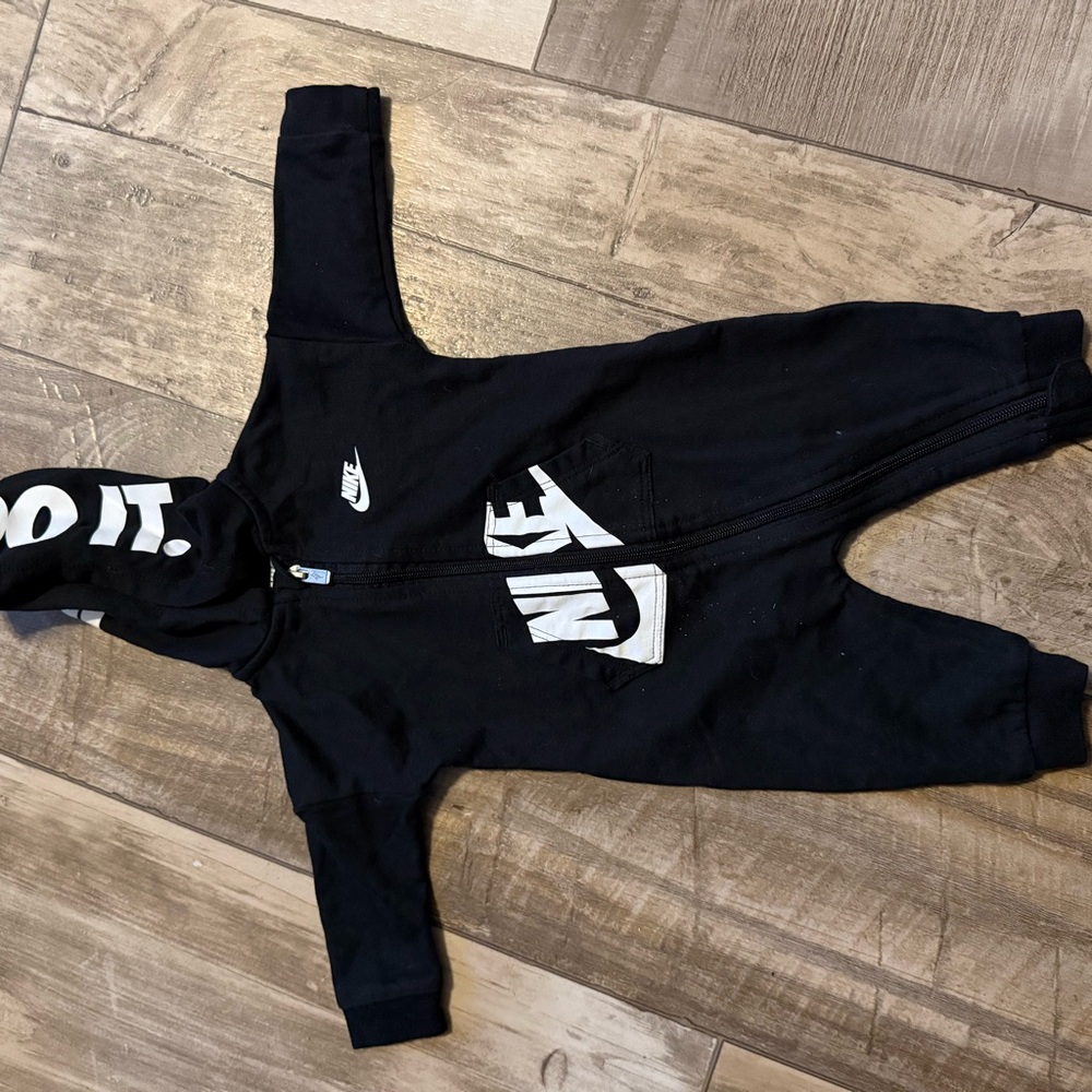 Nike Black Footies One Piece with Iconic Branding